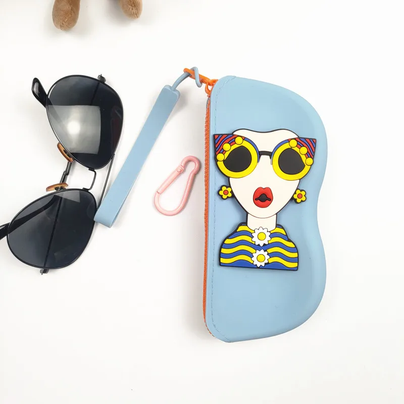 New Portable Waterproof Drop-Resistant Silicone Glasses Case Easy to Store Equipped with Hanging Handle Suitable for Travel B2