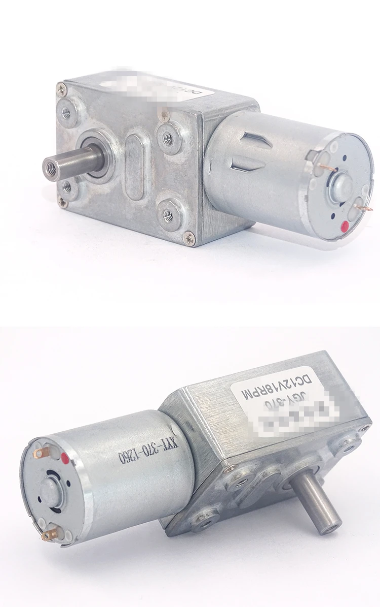 1Pc DC 6/12/24V JGY370 Gear Reduction Motor Worm Reversible High Torque Turbo Geared Motor 2-375RPM Electric Gearbox Reducer