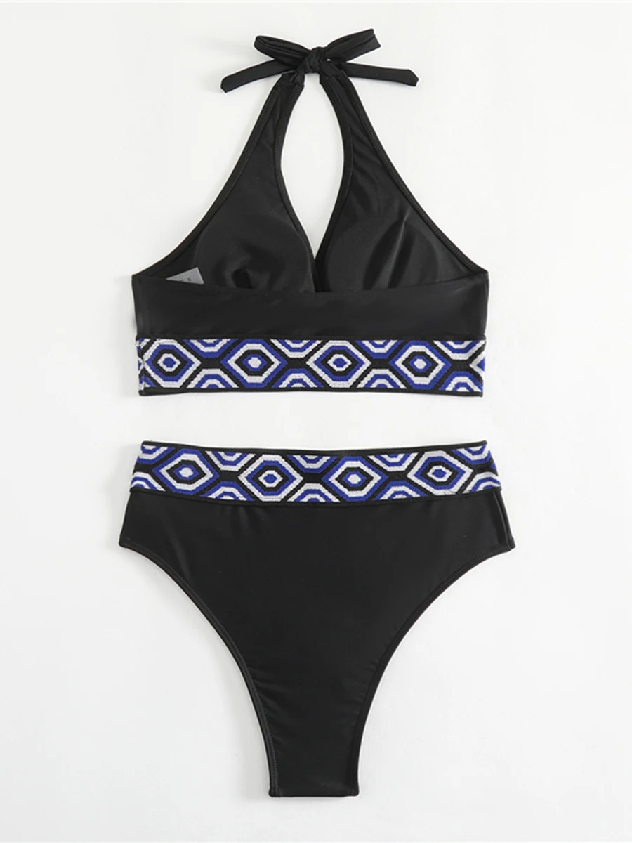 2026 Halter Hoge Taille Bikini\'s Zwart Badpak Vrouwen Sexy Badmode Vrouwelijke Zwemmers Zwemmen Zwempak Beachwear
