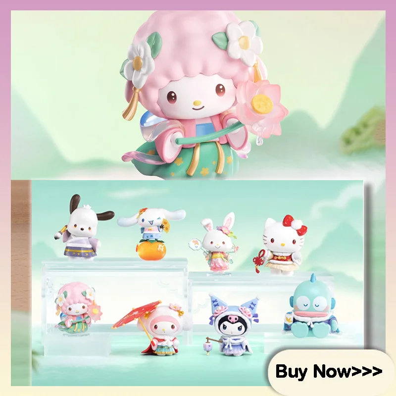 

Серия китайских нарядов Four Seasons, слепая коробка, милый мультфильм Куроми, «Hello Kitty», изысканный орнамент, игрушка-сюрприз, загадочная коробка, подарок