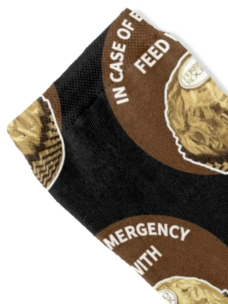 In Case Of Emergency Feed With Ferrero Rocher Socks ankle with print Socks Ladies Men's