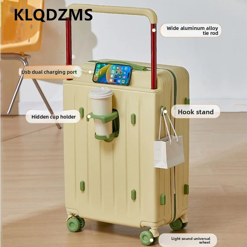 KLQDZMS USB Charging Luggage 20 Inches ABS + PC Boarding Box 24