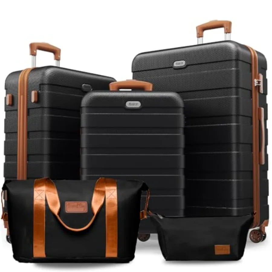 

AnyZip Luggage Set 5 Piece PC ABS Hardshell Lightweight Suitcases for Travelling with 4 Universal Wheels TSA Lock Carry on Suit