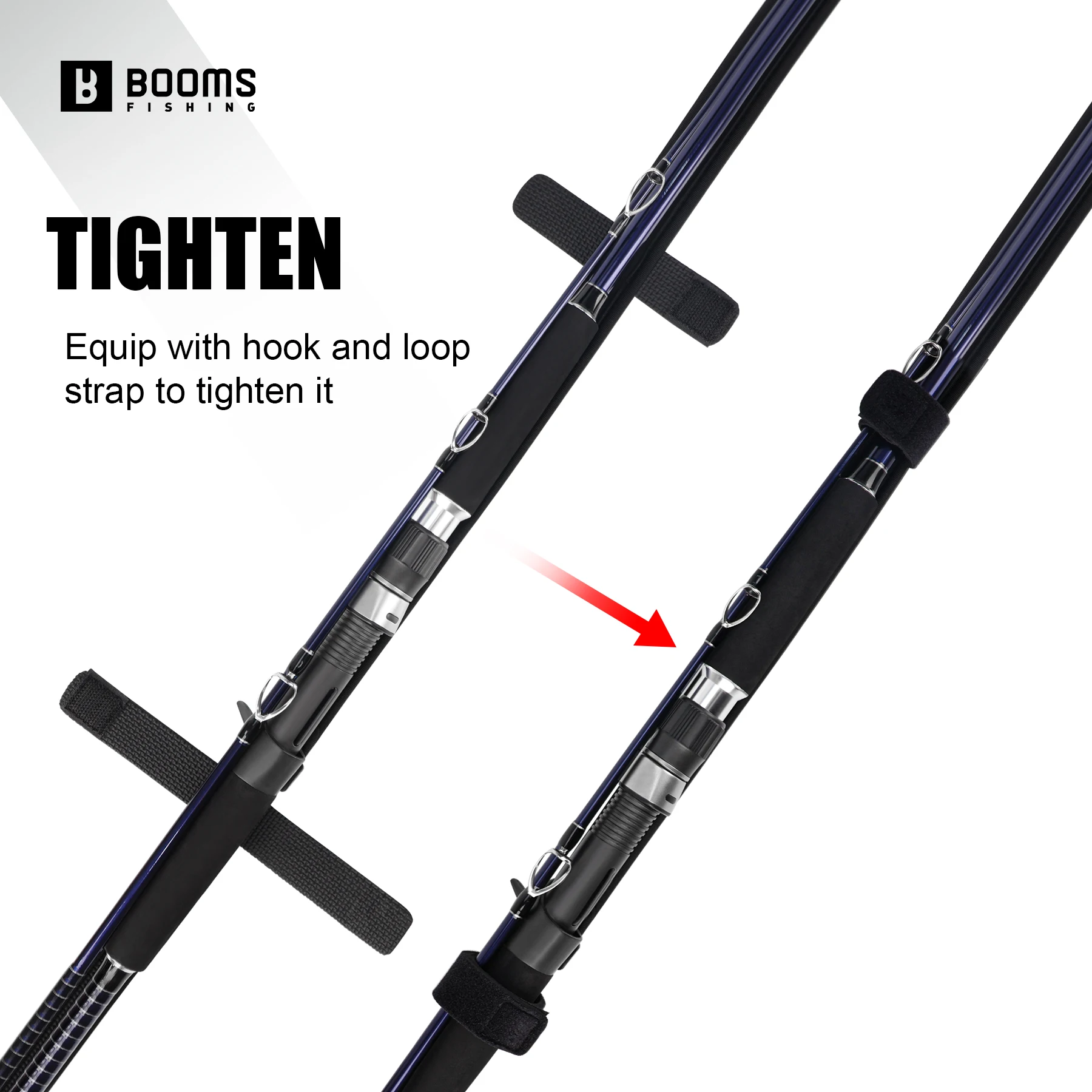 Booms Fishing RS7 Fishing Rod Protective Holder Adjustable Shoulder Belt Straps Wrap Portable Rod Storage Fishing Accessories