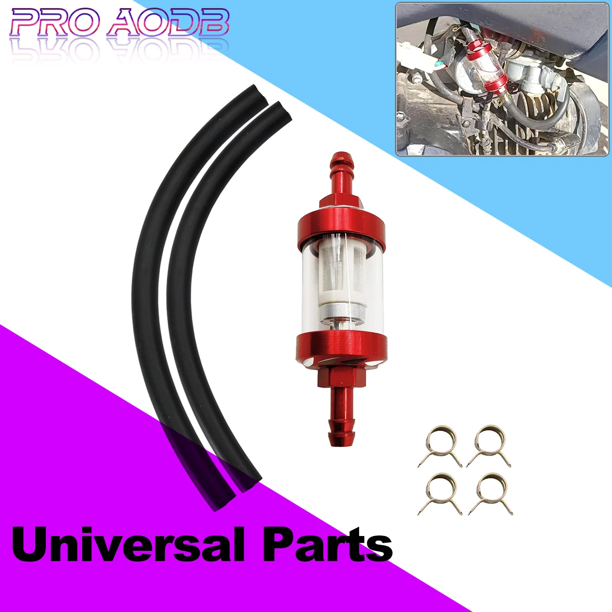 

Universal 8mm CNC Aluminum Alloy Glass Gas Fuel Oil Filter For Motocross Dirt Pit Bike ATV Buggy Quad Motorcycle Parts