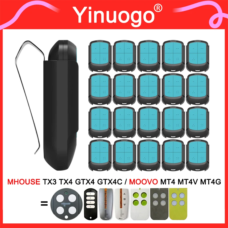 

Совместим с MHOUSE TX4 GTX4 GTX4C TX3 MOOVO MT4V MT4 MT4G Устройство открывания гаражных ворот/Пульт дистанционного управления воротами Ручной передатчик