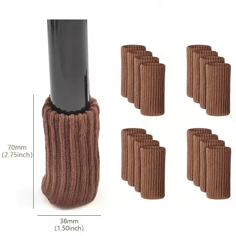 Knitted Chair Leg Covers Anti-Slip Silent Furniture Feet Floor Protectors Thickened Table Leg Socks