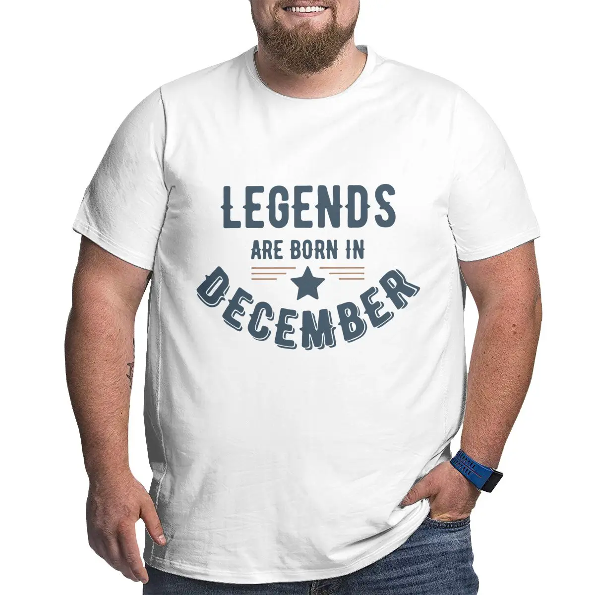 

Legends Are Born in December Мужские футболки больших размеров Хлопковые футболки для больших и высоких мужчин с короткими рукавами Большие свободные футболки