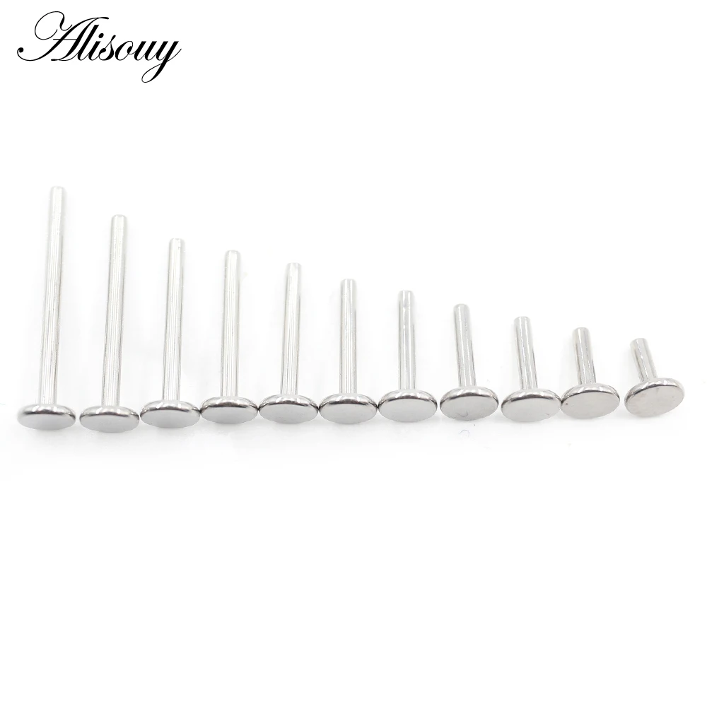 1PC Classic Internally Threaded G23 Titanium Labret Shaft Lip Replacement Flat Bar Ear Tragus Stud Earring Body Piercing Jewelry