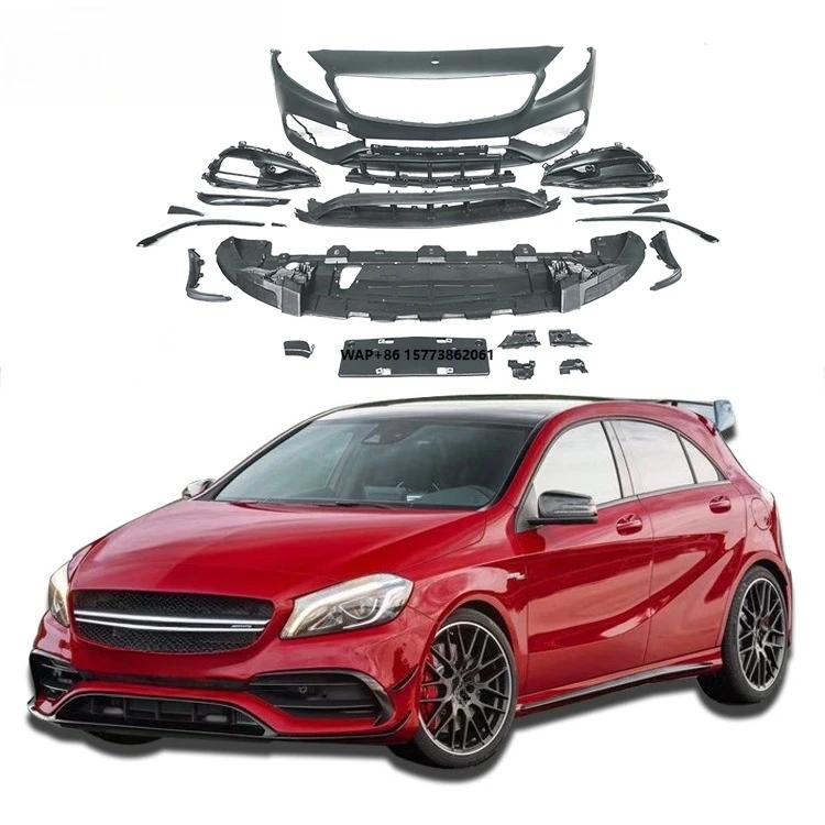 

W176 A45 Body Kit for A-CLASS 2012-2018 Front Bumper Rear Bumper Side Skirts Grill