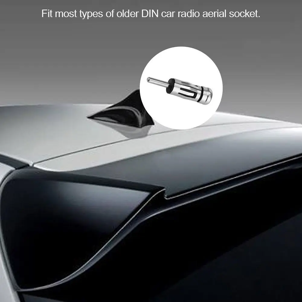 New Vehicles Connector Car Radio Stereo Aerial Plug Antenna Mast Adapter ISO To Din