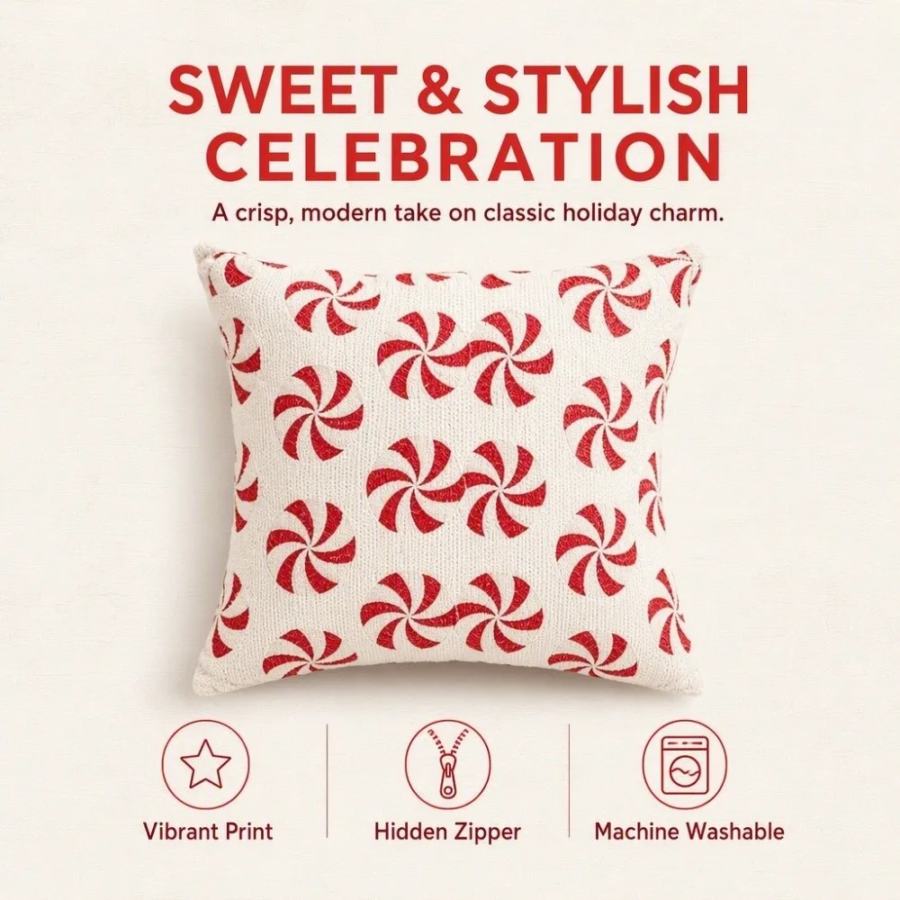Xmas Christmas Pillow Cover Durable Soft Comfortable Throw Pillow Cover Polyester 18X18 Inches Cushion Cover Halloween