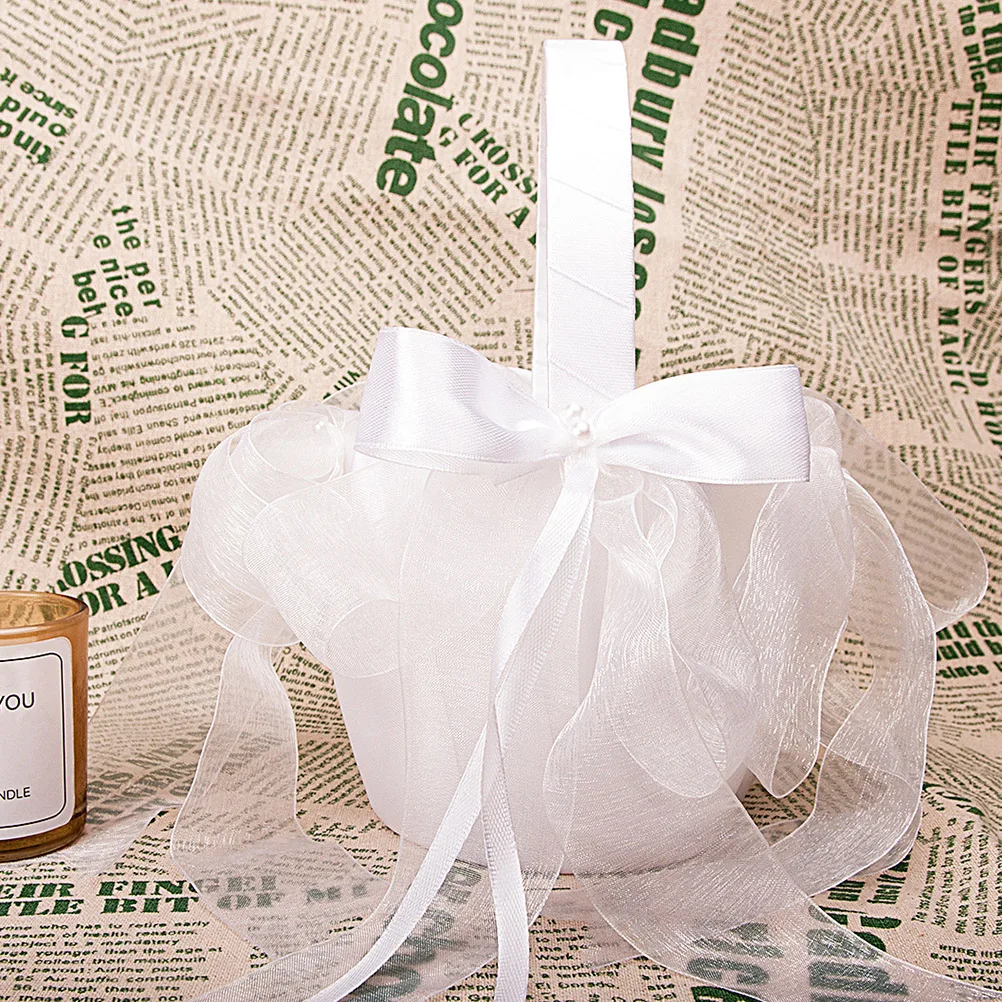 

Flower Girl Basket Wedding Baskets for Holding Flowers Petals Elegant Romantic Decorations H Held Party Accessories
