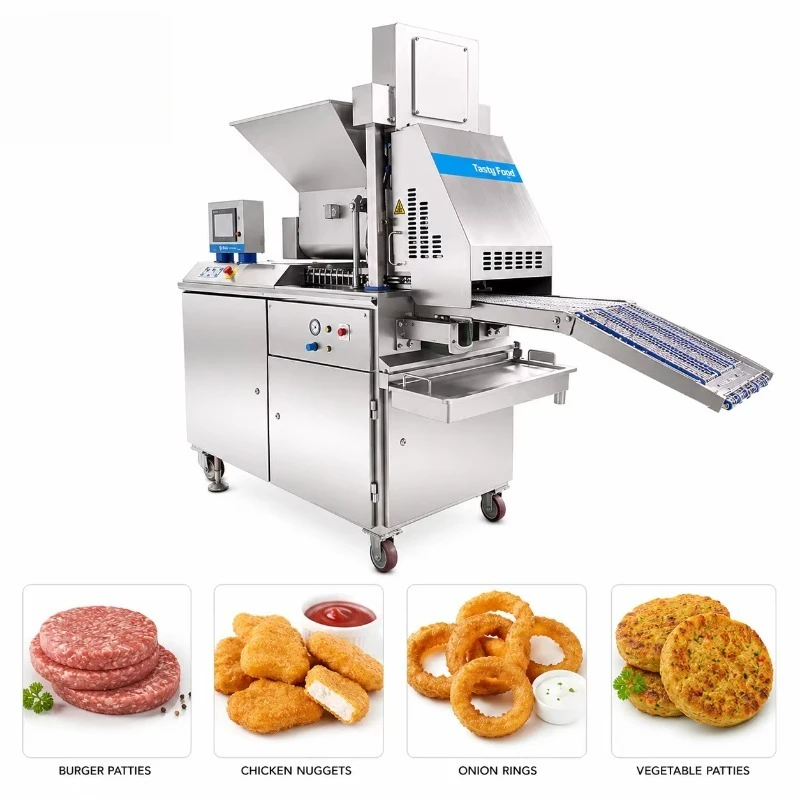 customized wide‑belt‑former nugget‑maker 400mm‑belt‑width forming line for burger‑patty chicken‑nugget processing‑plant Asia