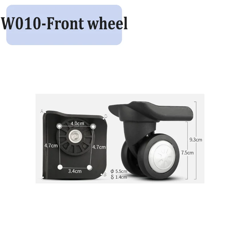 For W010 Silent Luggage Swivel Wheels Durable Replacement Casters Fit Most Suitcases Anti-Scratch Repair Parts