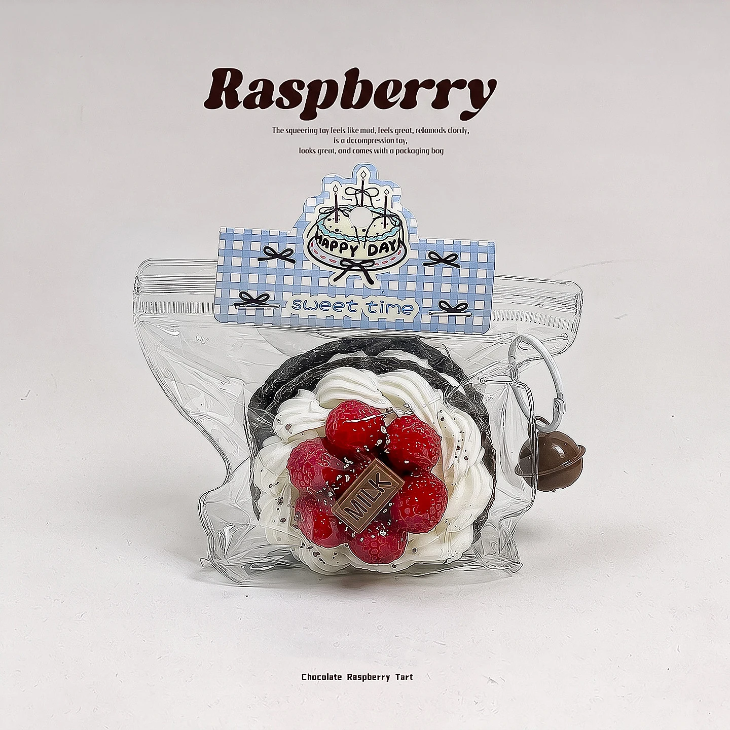 Silicoco Dessert Series Chocolate Raspberry Cake Squishy Toy Soft Silicone Fidget Squeeze Toy Realistic Dessert #Nulala200022