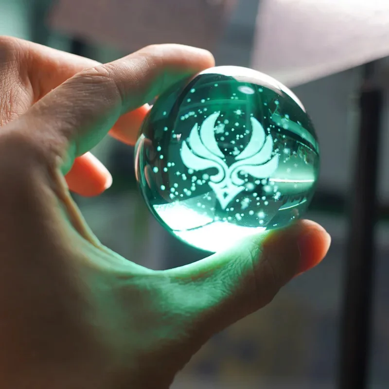 

5.6cm Game Genshin Impact Cosplay Eye Of God Element Ball Light Water Wind Thunder Fire Rock Ice Ornament Home Desktop Decor