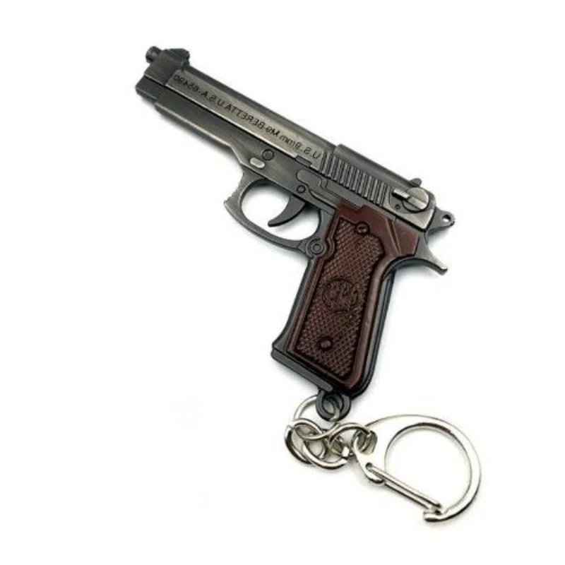 Mini Pistol Model Metal Key Chain, Fun Gift