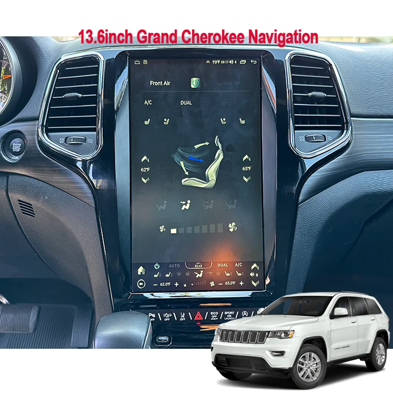 

Обновленный автомобильный GPS-навигатор Android для Jeep Grand Cherokee SRT 2014 2016 2022, большой экран Tesla Style