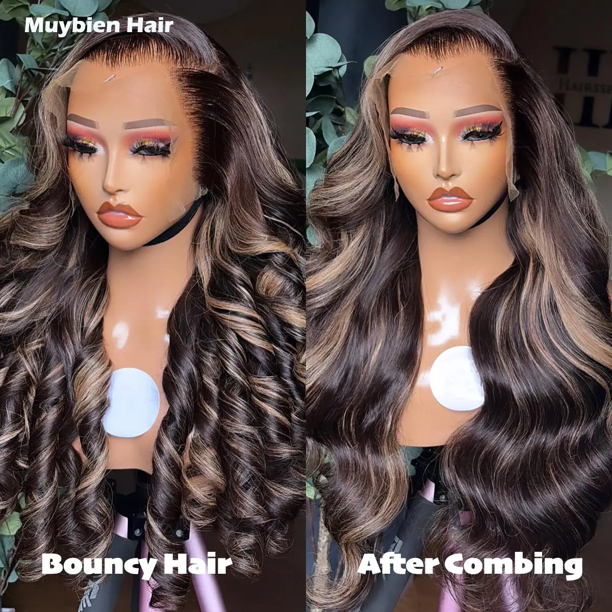 350 High Density Piano Color 13x4 Lace Front Bouncy Curly Wig 100% Human Hair Highlight Blonde Glueless Wigs Ready to Wear Wigs