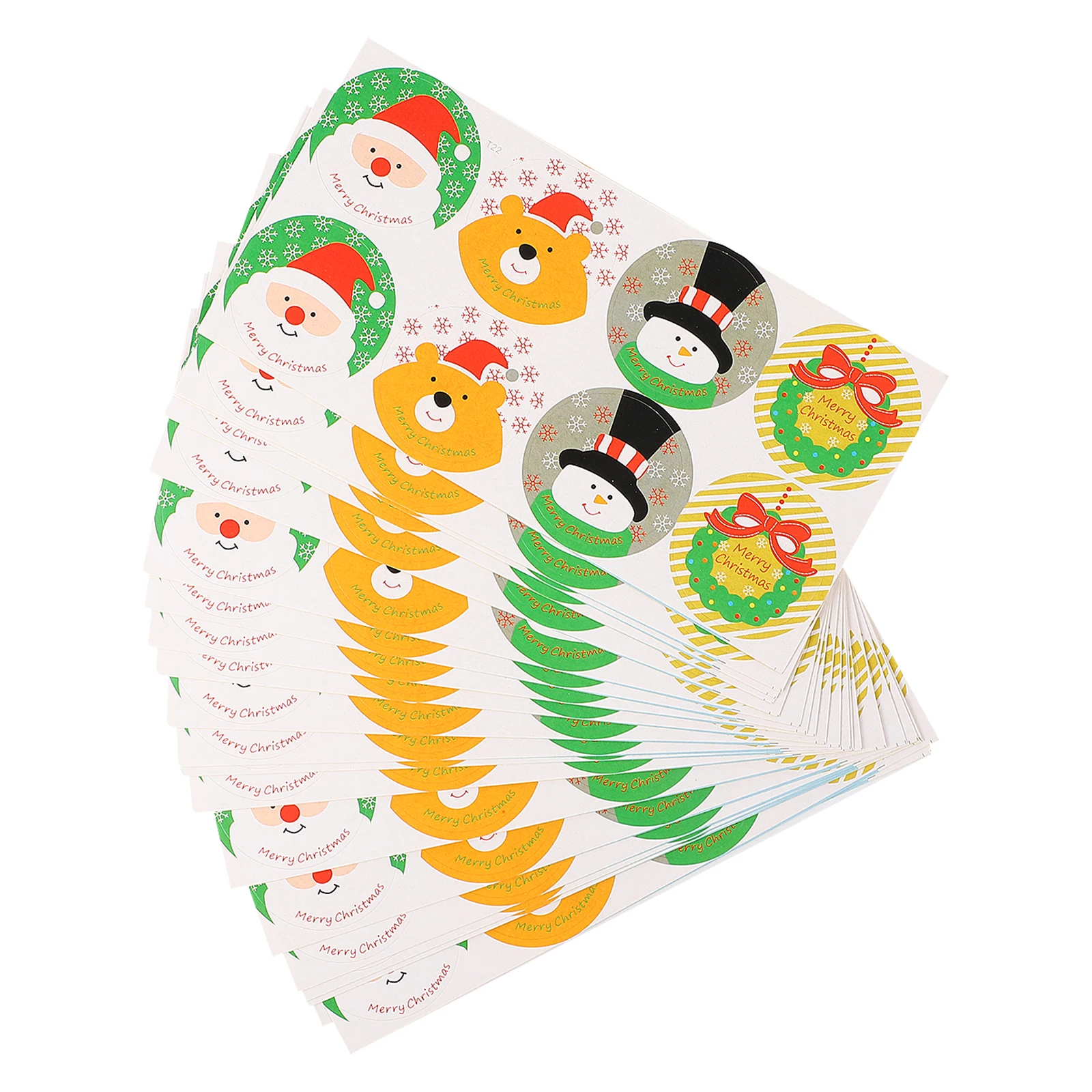 

20 Sheets Snowman Stickers Self Adhesive Christmas Theme Decorative Eco Friendly Practical Sealing Baking Bag Safe