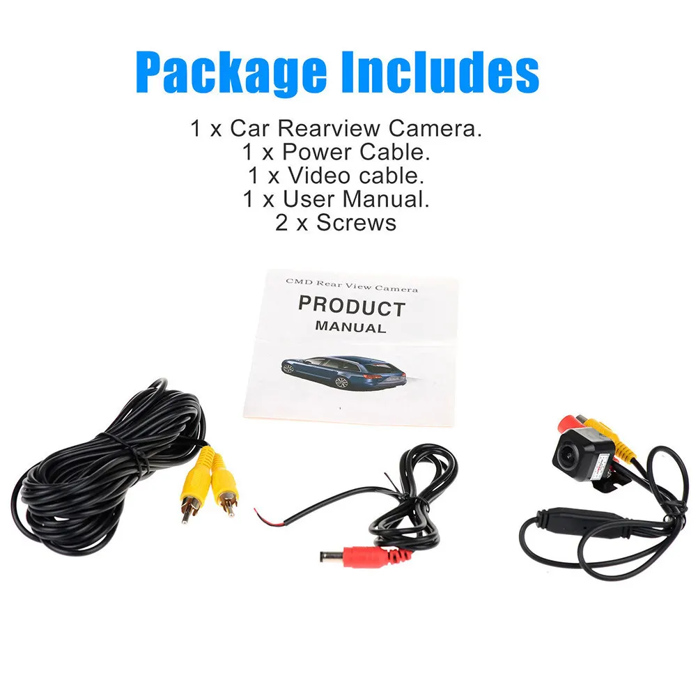 Universal 170 Degrees Rear View Camera High Definition Shockproof Wide Angle Backup Camera for Car Trailer Truck Parking