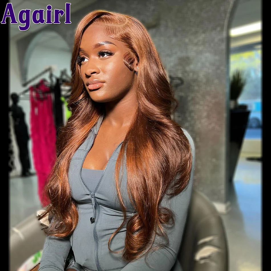 

Brazilian 30 32Inch Cooper Ginger Brown Body Wave 13x4 Colored Lace Front Wigs Human Hair 200% 13x6 Lace Frontal Wigs For Women