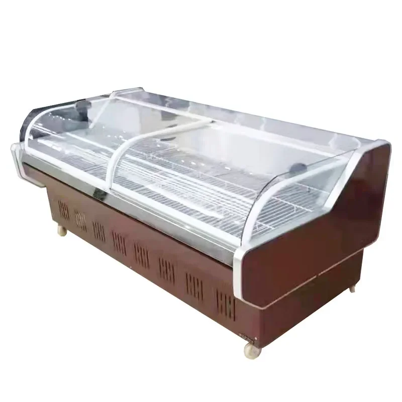 Cooling Commercial Display Refrigerator, Fresh Meat Fruit Braised Food Preservation Cabinet, Vertical Deli Showcase for Catering