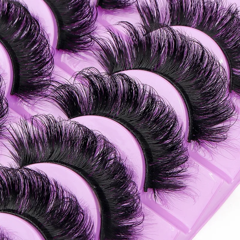 10 ペア 5D ロシアボリュームつけまつげふわふわドラマチック 20 ミリメートルまつげナチュラルルック再利用可能なストリップクラスターエクステンションメイクアップセット