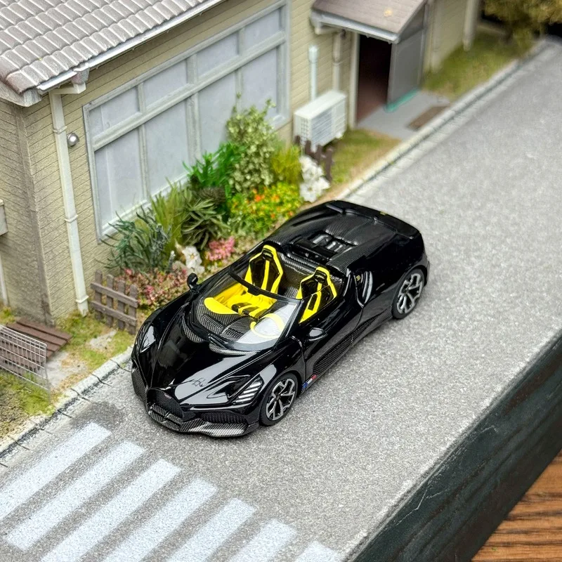 MINI GT 1:64 # Model samochodu Bugatti W16 Mistral, symulacja, stop metalu, prezent na festiwal dla chłopców, zabawka, ozdoba kolekcjonerska dla dorosłych.