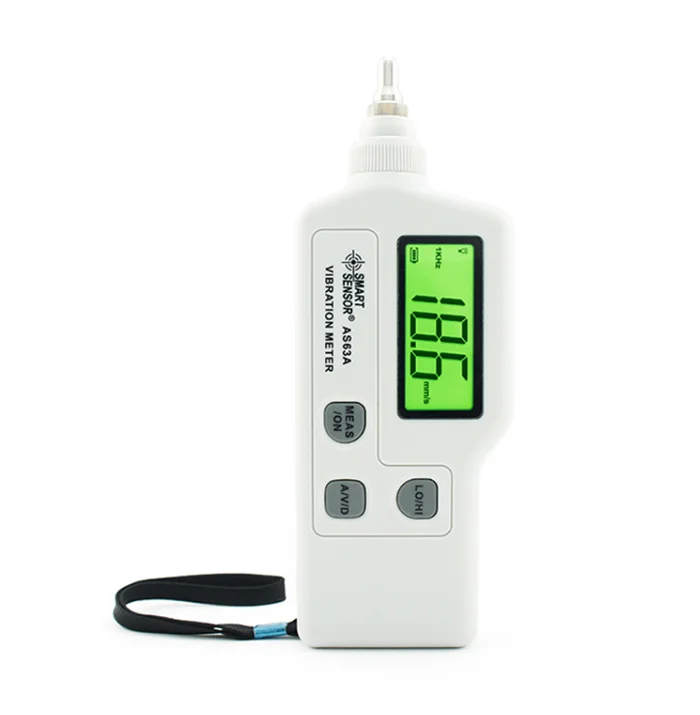 AS63A Digital Vibration Meter with LCD Screen Vibration Analyzer Tester AC Output Acceleration/Velocity/Displacement Measurement