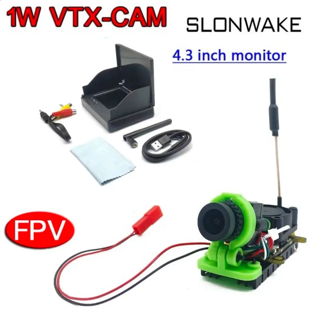 1000mW adjustable VTX Transmitter  CMOS 1000TVL Camera with  4.3 Inch FPV Monitor use for RC Quadcopter 1-5km in the sky