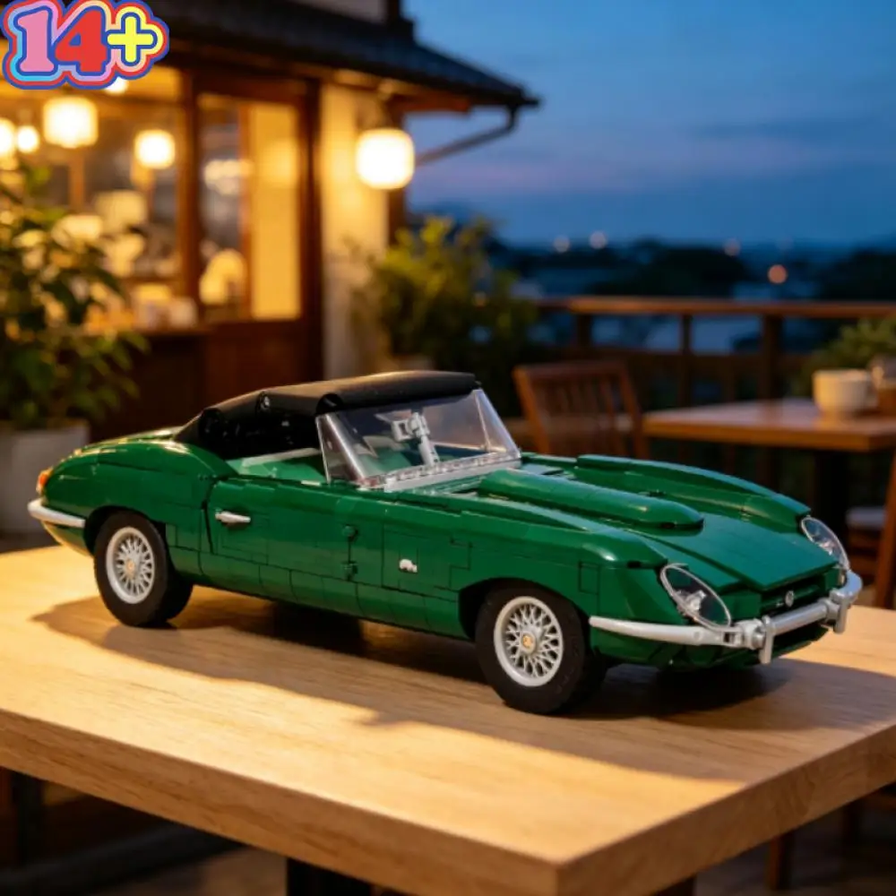 Hot Deals 1673pcs Vintage British Green Sports Car Technical Building Bricks 3D Display Model MOC Birthday Gift Sets New Arrival