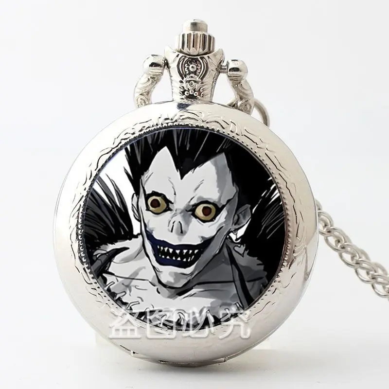 Death Note Light Yagami Pocket Watch, Student Necklace Watch, Flip Clock, Custom Photo - view 6