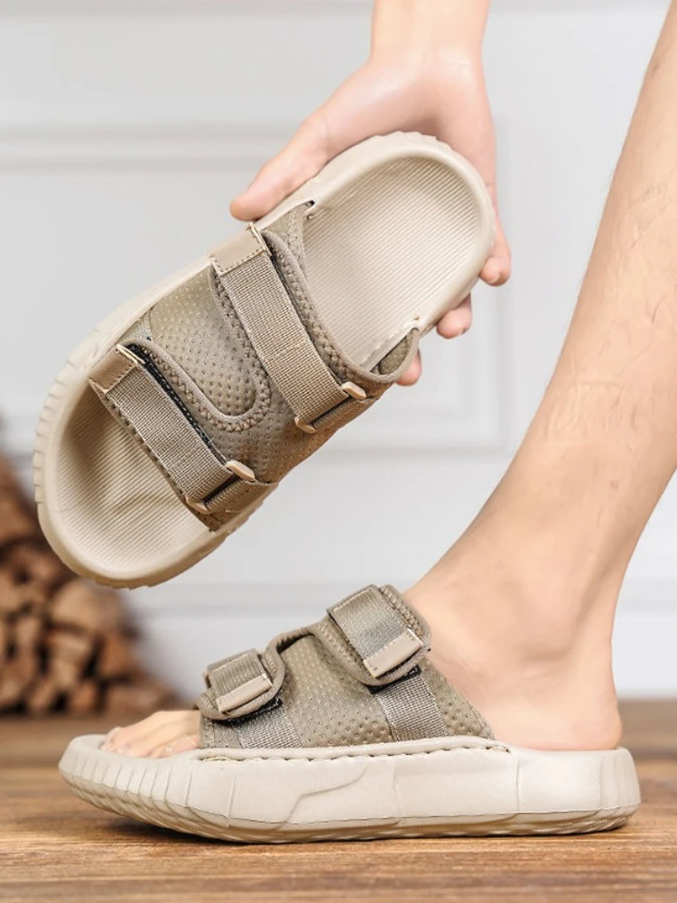 

Удобная пляжная обувь на платформе, уличные дизайнерские роскошные повседневные сандалии, мужские клеперы, 2025 г., модные забавные тапочки для взрослых Y2k для мужчин