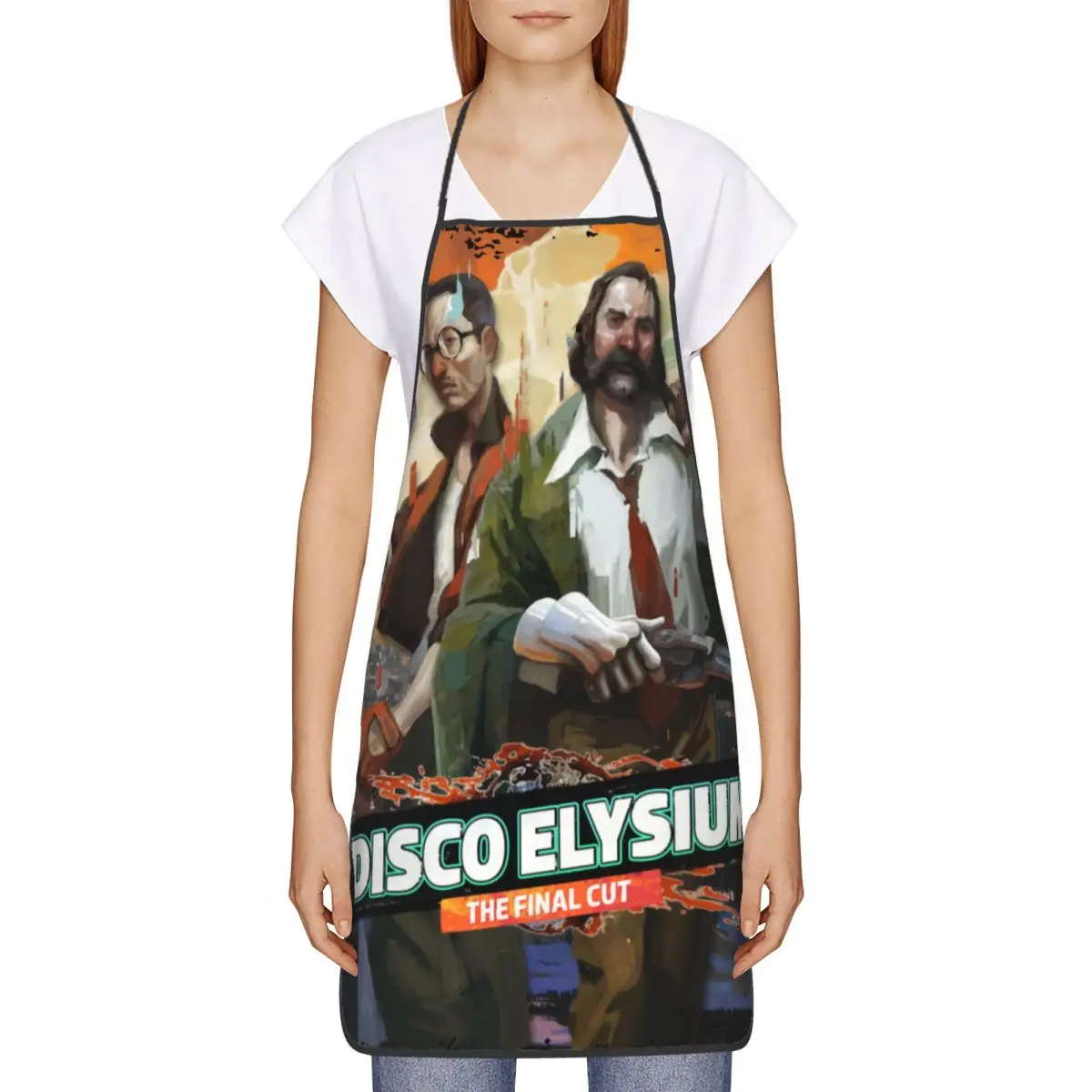 Disco Elysium Gaming Funny Apron for Men Women Adult Unisex Kitchen Chef Bib Tablier Cuisine Cooking Baking Gardening