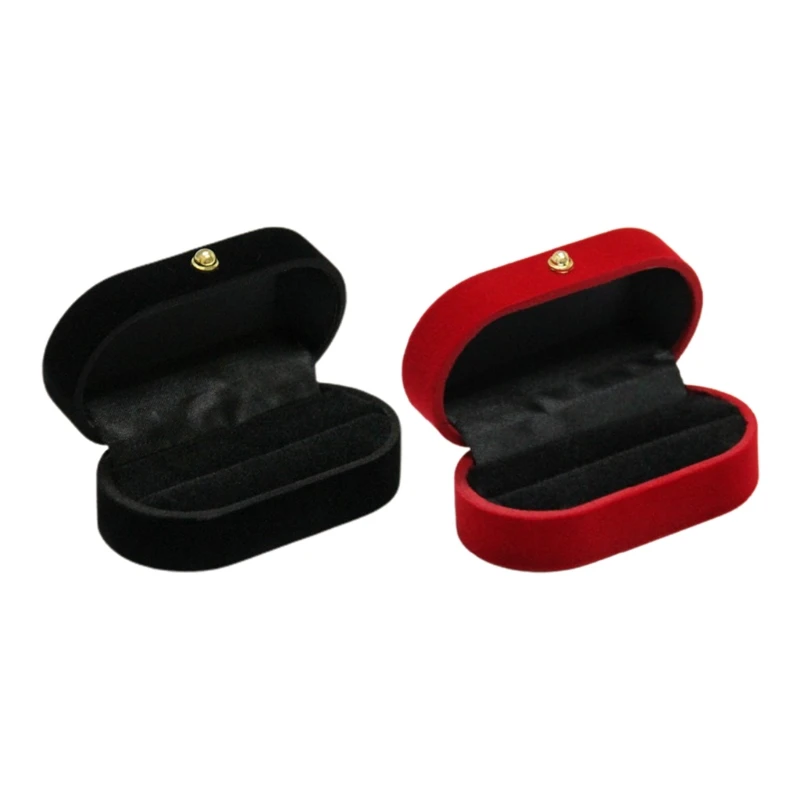 

New Portable Jewelry Ring Box Proposal Engagement Bands for Case Double Ring