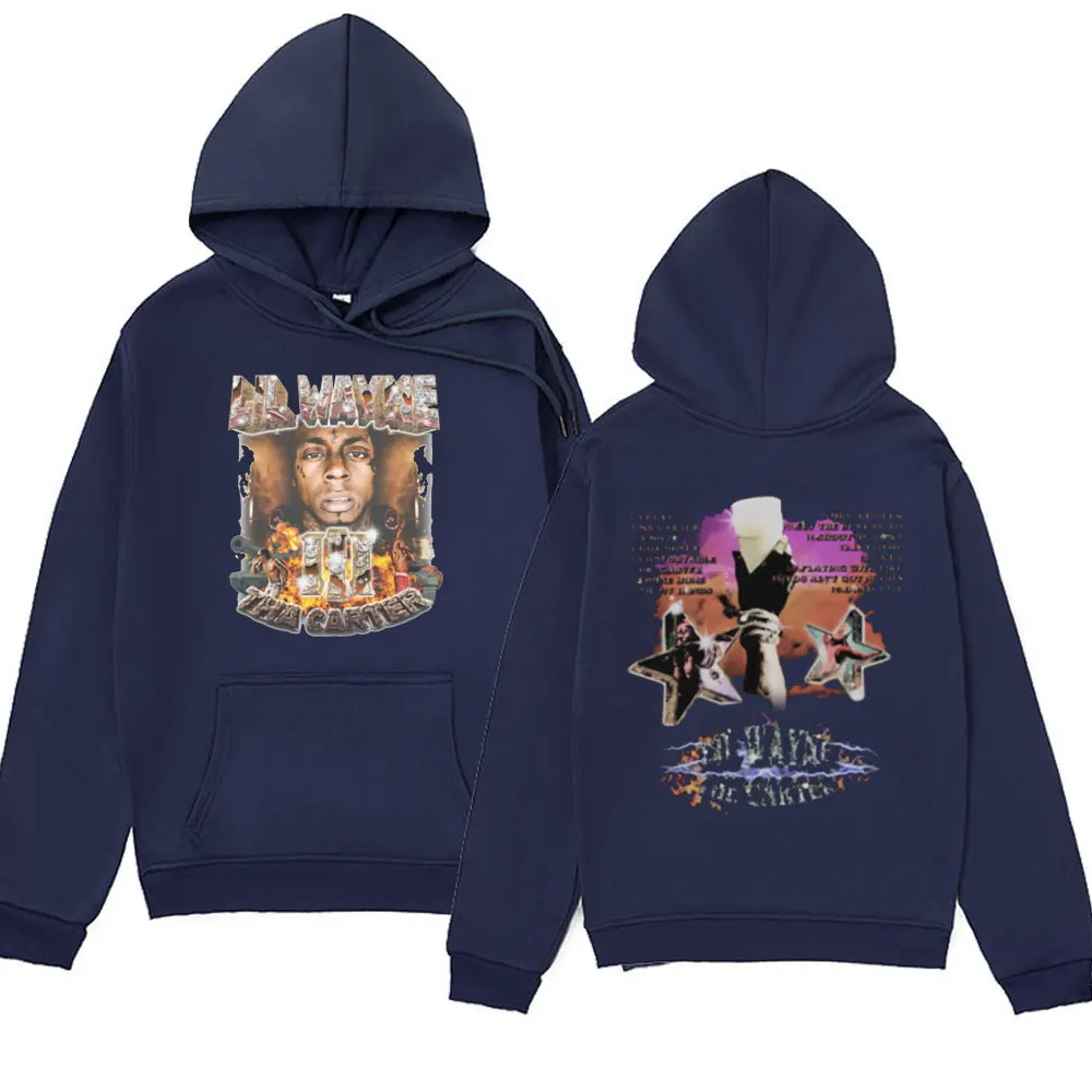 Rapper Lil Wayne Hoodie Male Music Album Tha Carter Graphic Sweatshirts Men's Women's Vintage Punk Gothic Hip Hop Hoody Pullover