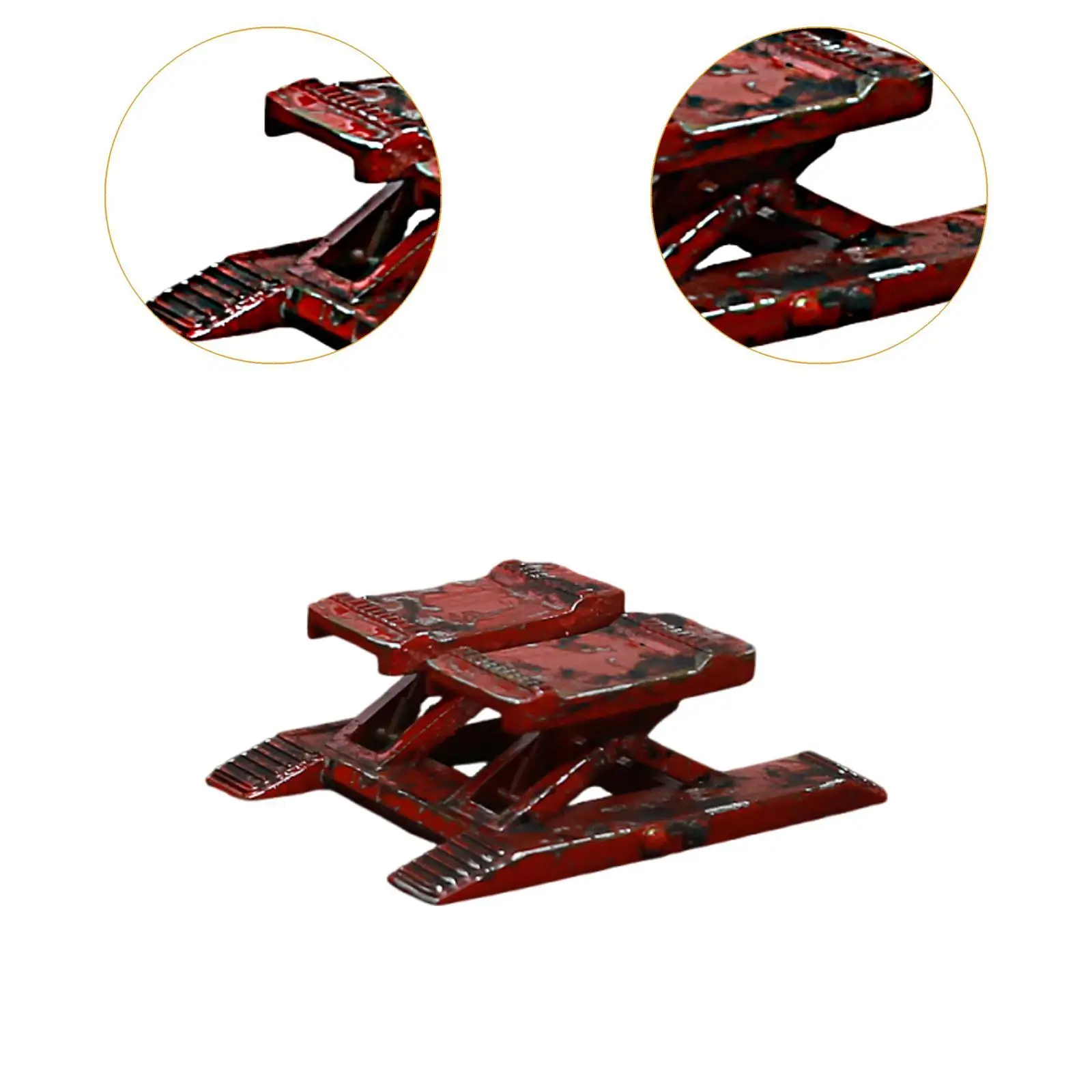 

1/64 Scale Car Garage Lifter Sturdy Creative Hand Painted Photography Props Ornament Sand Table Decoration Accessory Simulation