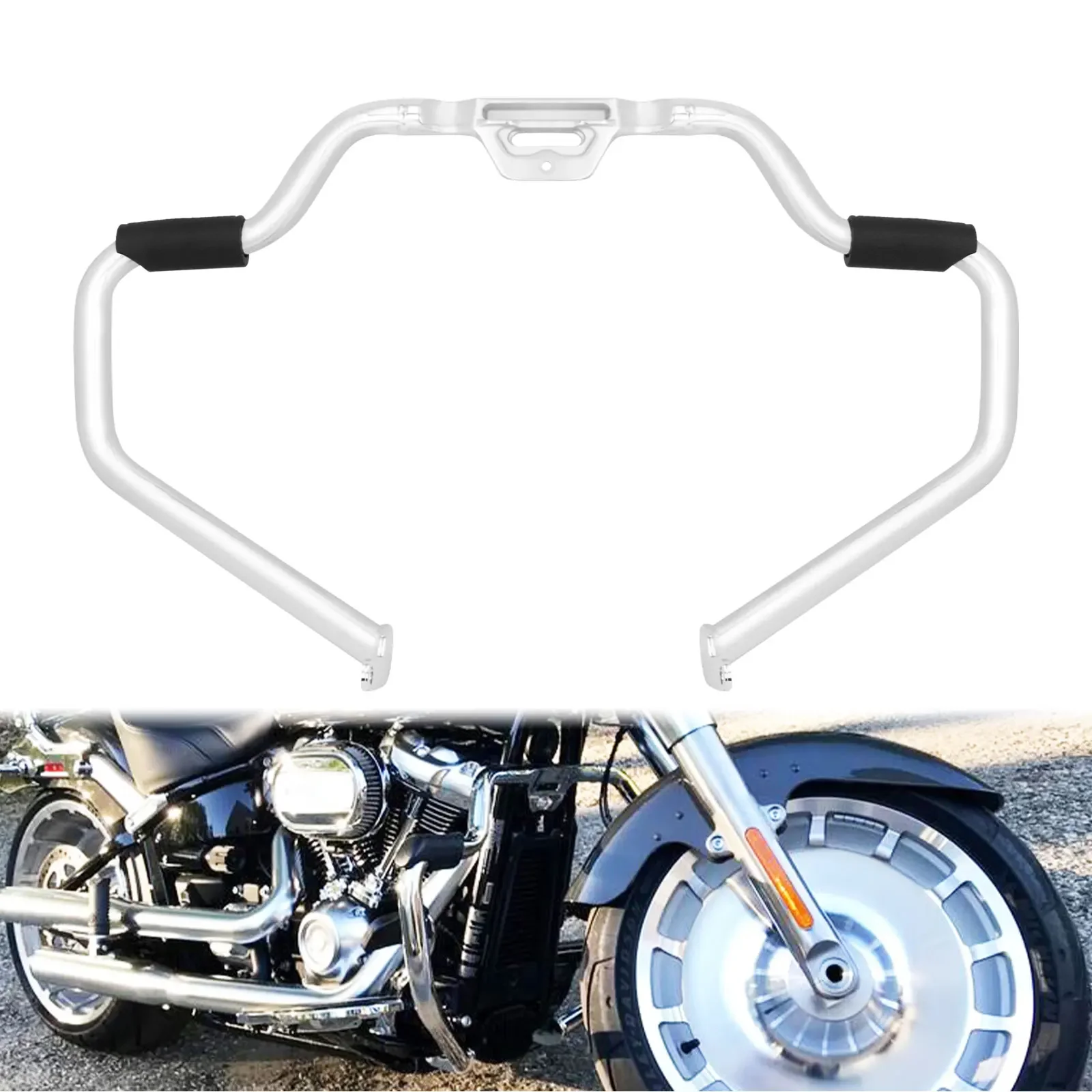 Motorcycle Highway Crash Bar Black/Chrome Engine Guard For Harley Softail Breakout Fat Boy Heritage FLSB FXBB FLSL FLDE 2018-25