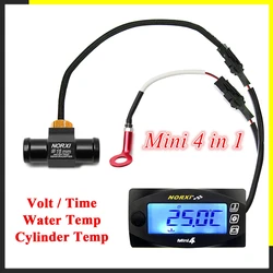 koso Mini 4 DUAL temp meter digital universal Water temperature Cylinder temperature Voltage Time norxi Mini motos meter