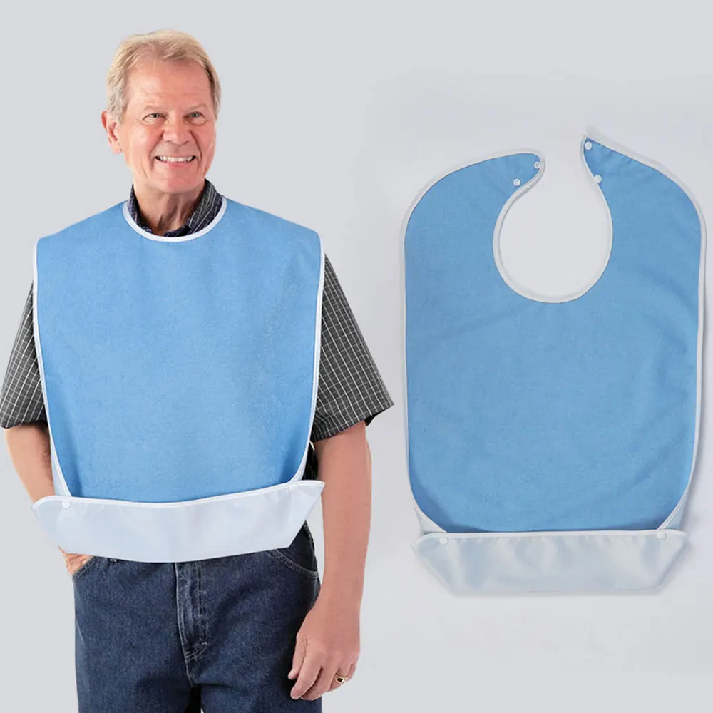 1-10PCS Waterproof Large Adult Bibs for Elderly Dirt-Proof Saliva Towels Elderly Care Towel Bibs Set for Seniors