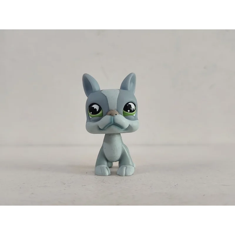 LPS Action Figure littlest pet shop Grey Blue Dog with Green eyes #7862 kid toy