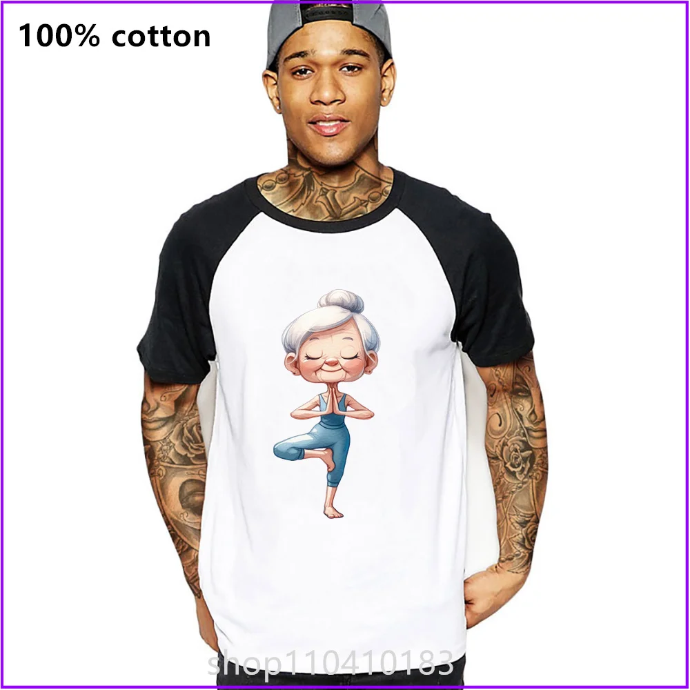 Cute Grandma In Yoga Mother'S Day Gift T Shirts For Men'S Women Tshirt T-Shirt Fahion Cotton Long Sleeve Compression Tee Logo Bl