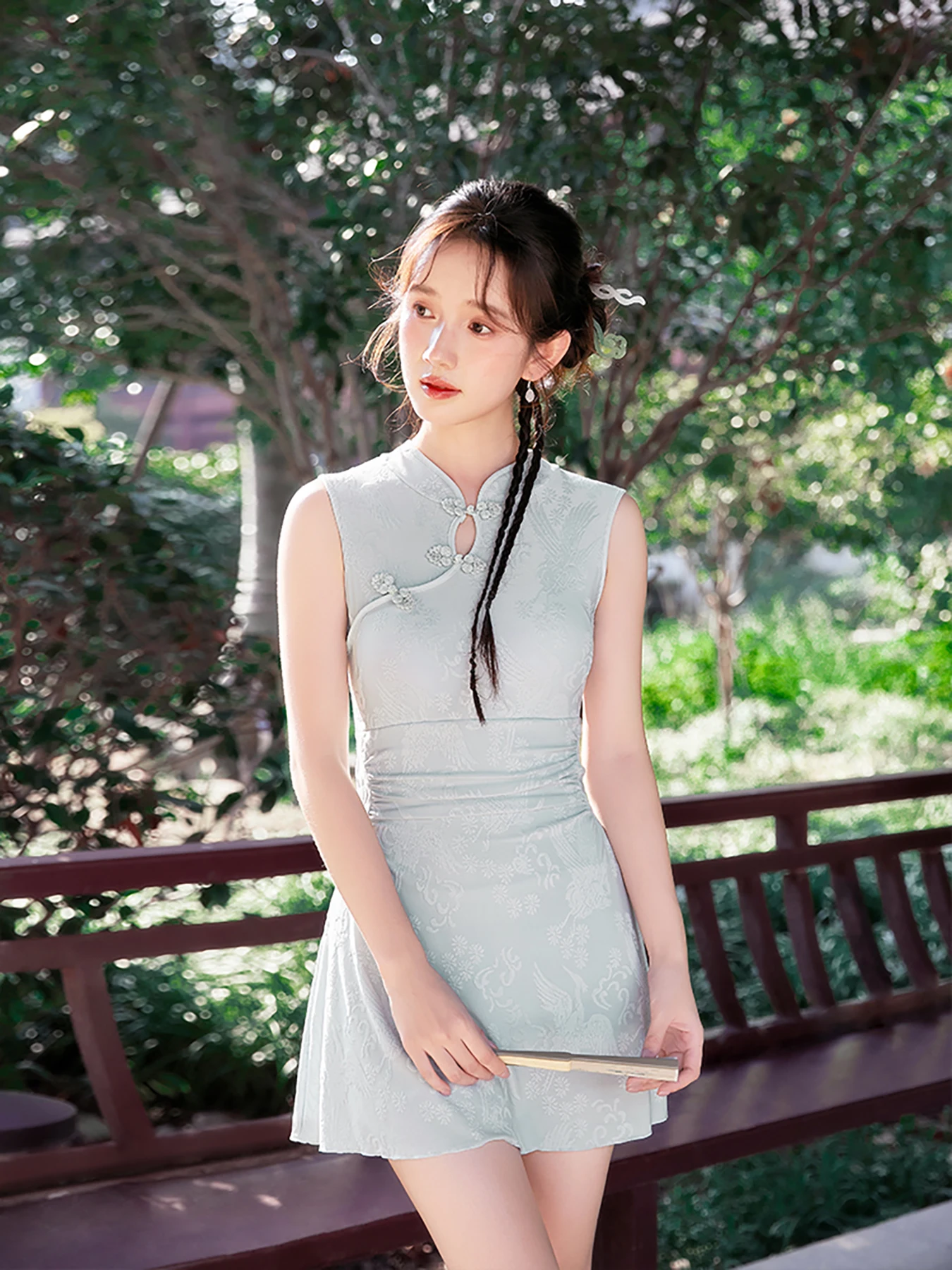 

Women's swimsuit; one-piece, conservative Chinese style covering fat and showing slimness pure desire.