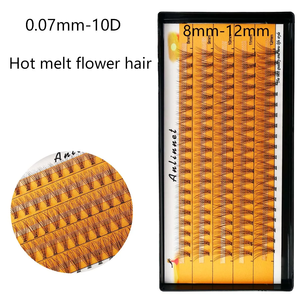 10D/20D ラッシュクラスターエクステンションスレンダー Stemfalse まつげ化粧品まつげ DIY ポータブルツールナチュラルメイクアップまつげコスプレ