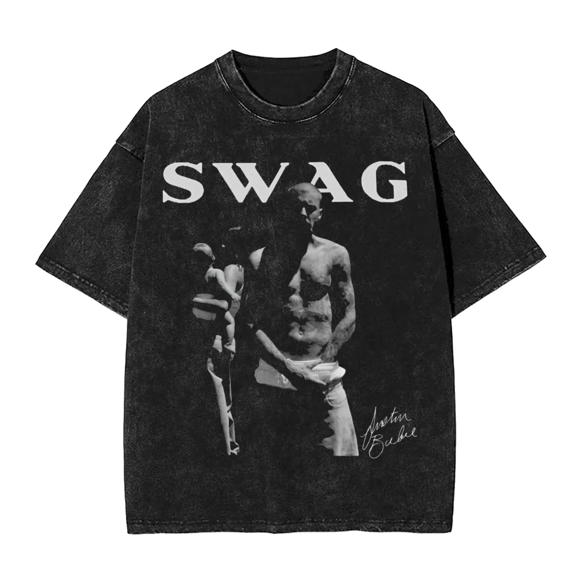 Casual Women Men Bieber SWAG 2025 Justin Album Tee Shirt Washed