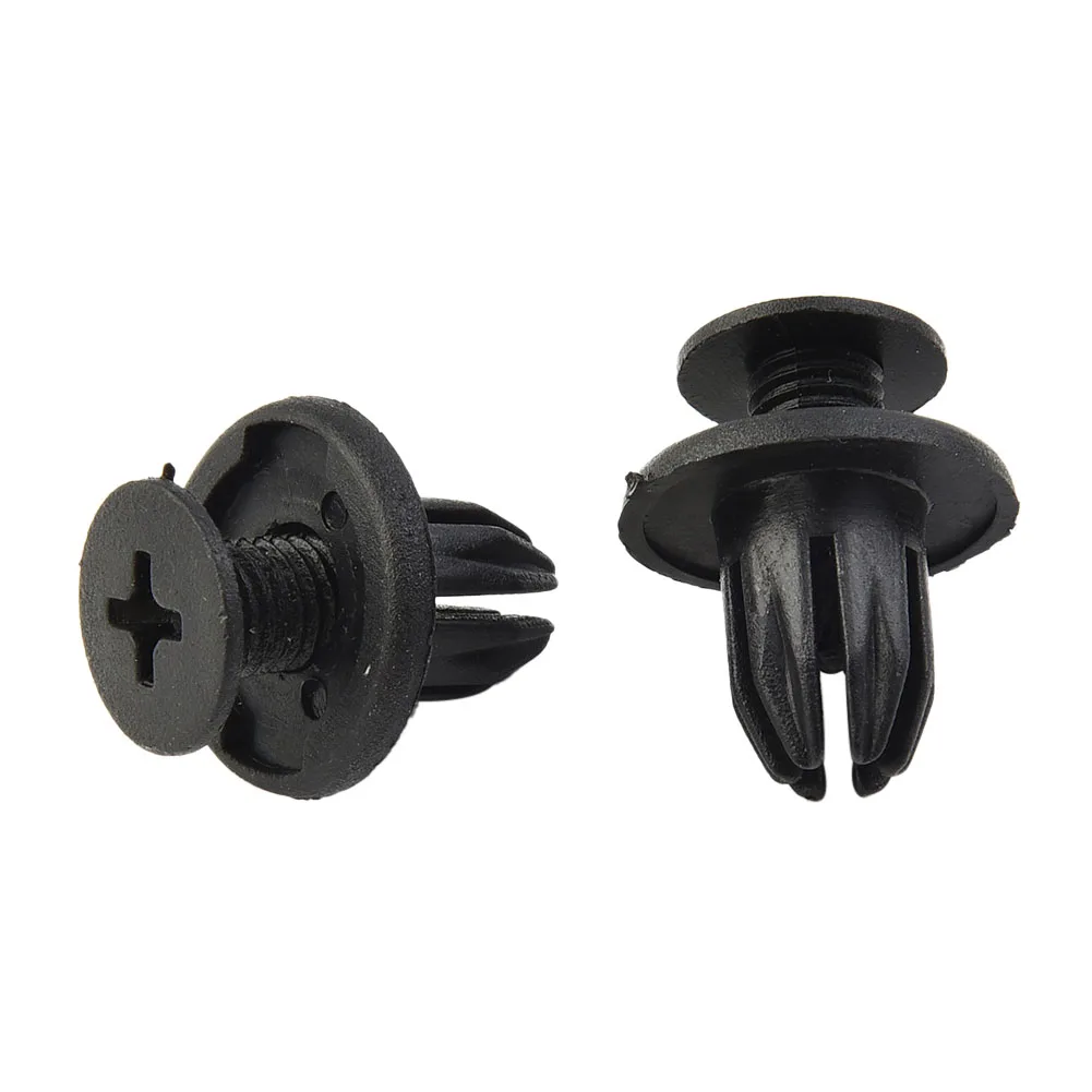 10mm Rivet Clip Moulding 50x Nylon Accessories Panel Assortment Pin Black Plastic Body Bumper Retainer Car Set