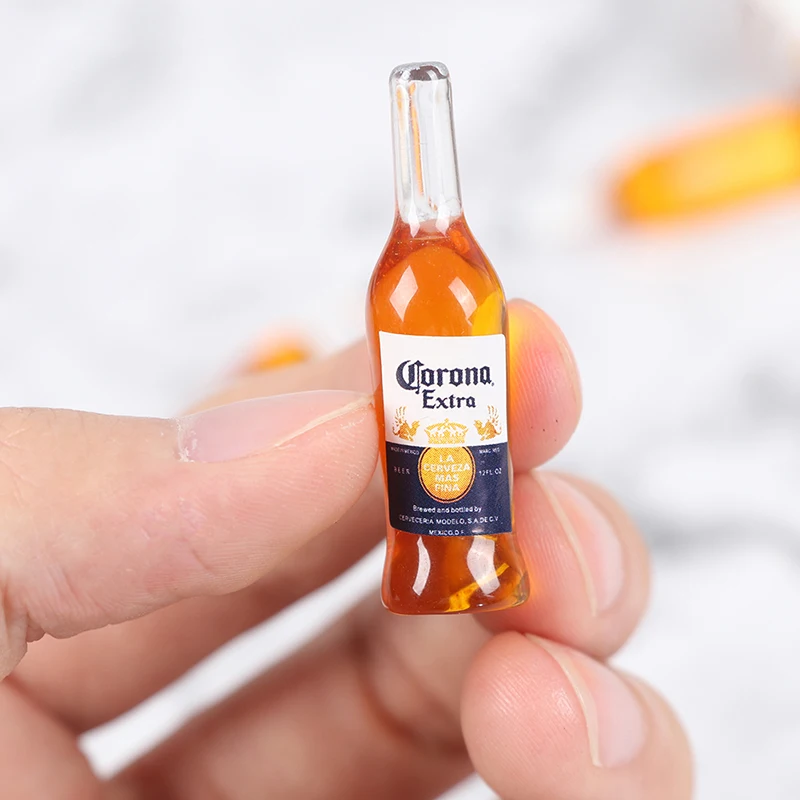 10 pezzi 1:6 casa delle bambole in miniatura bottiglia di birra in resina simulazione bottiglia di vino modello accessori per casa delle bambole giocattoli per bambini