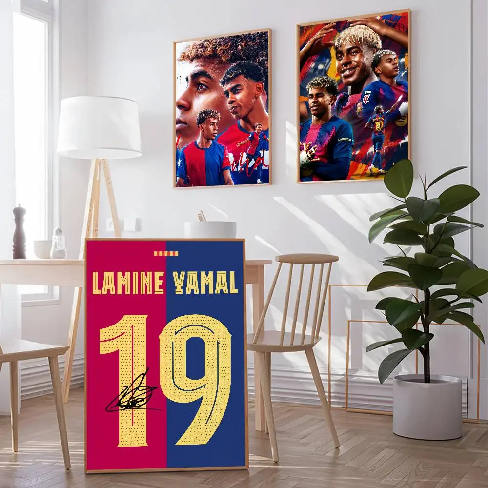 Football L-Lamine Sports Y-Yamal Cool Poster Living Room Bedroom Bar Cafes Wall Home ation Gifts